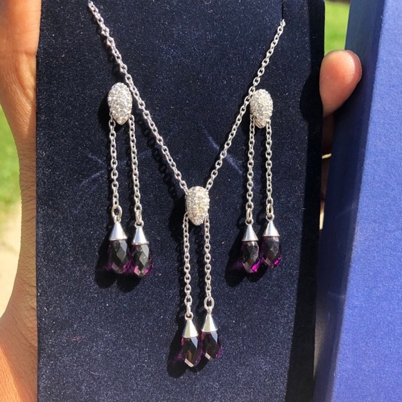 Swarovski amethyst drop earrings - Picture 6 of 13